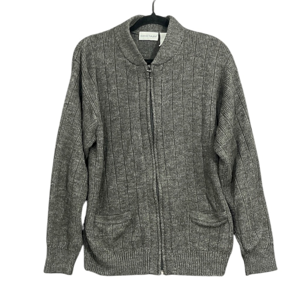 Grandpacore Full Zip Cardigan Sweater Mens Medium David Taylor Pockets Timeless